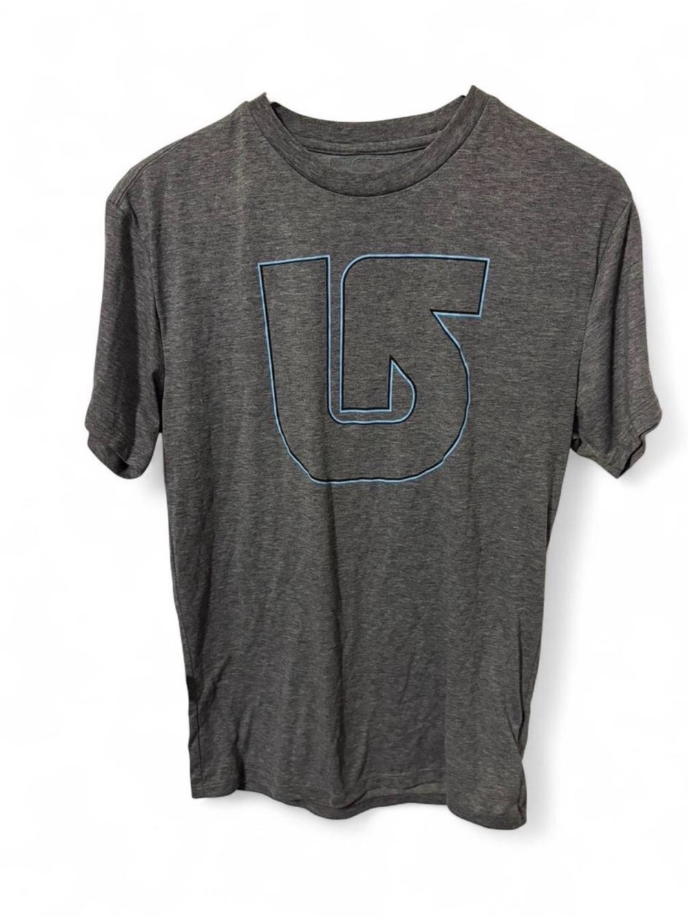 Burton Charcoal Tee with Light Blue Logo